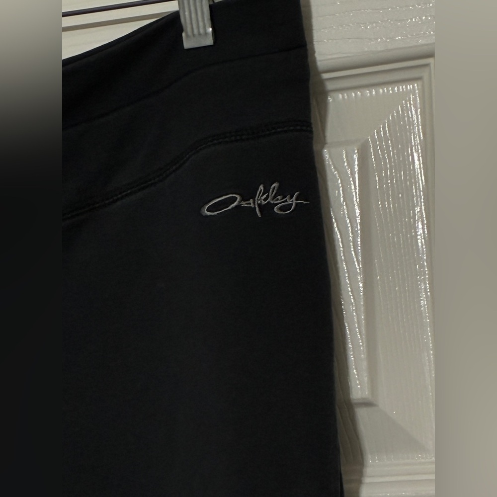 Oakley Black Athletic Sweat Shorts Women’s Medium Drawstring Cotton Blend - Picture 3 of 8